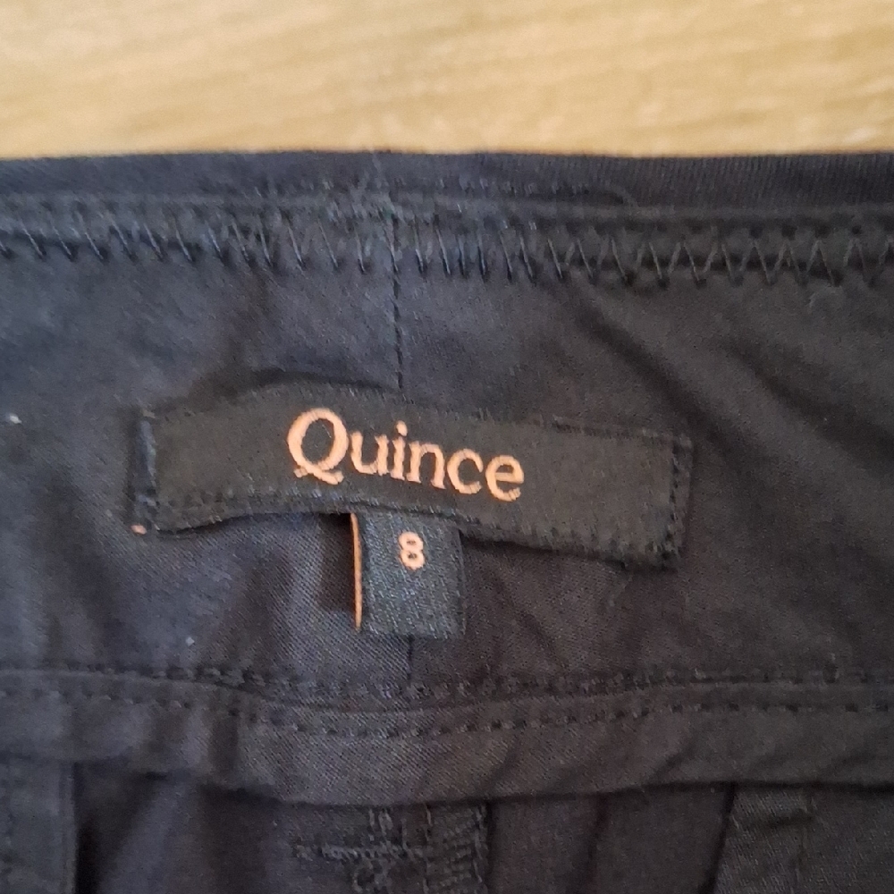Quince Organic Stretch Cotton Chino Bermuda Shorts Black 8 NWT - Picture 3 of 4
